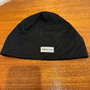 Turtle Fur Hat Beanie Mens One Size Black Merino Wool Skull Cap Lightweight